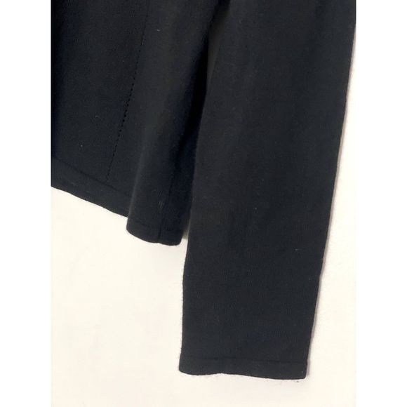 Real Clothes Silk Cashmere Blend Classic Black Vneck Sweater Size Small G7 - Picture 5 of 13